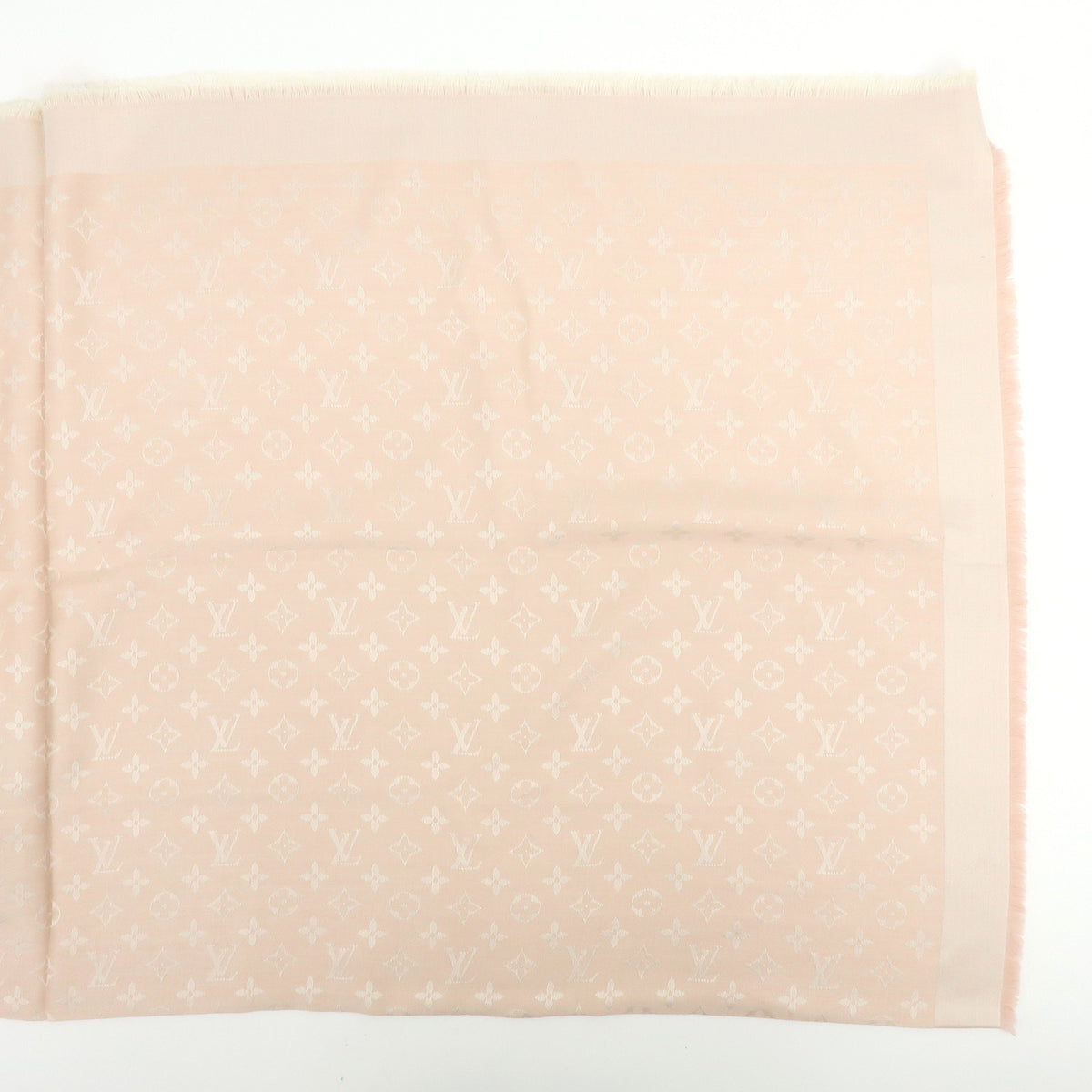 Louis Vuitton Monogram Silk Wool Scarf Rose Poudre 401910