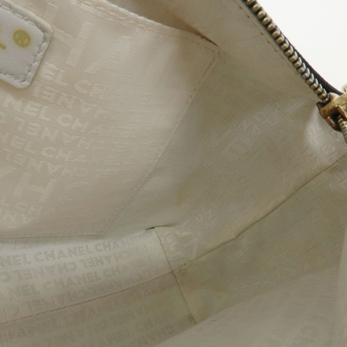 CHANEL Chocolate Bar COCO Mark Canvas Shoulder Bag Hand Bag Black White
