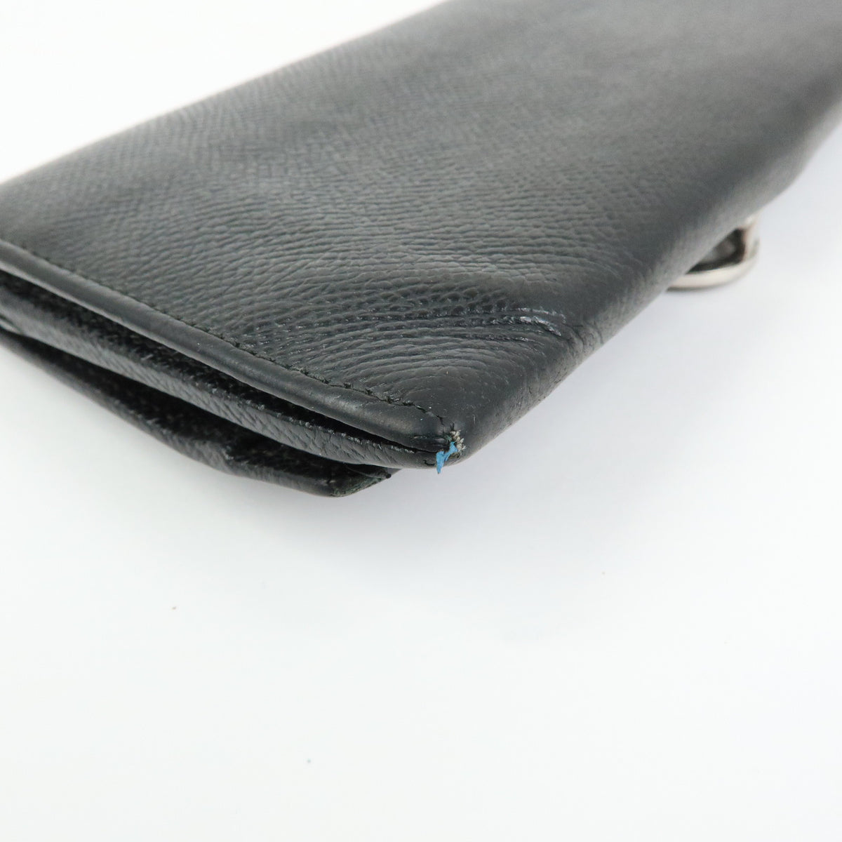 BVLGARI BVLGARI Logo Clip Leather Bi-fold Long Wallet Black