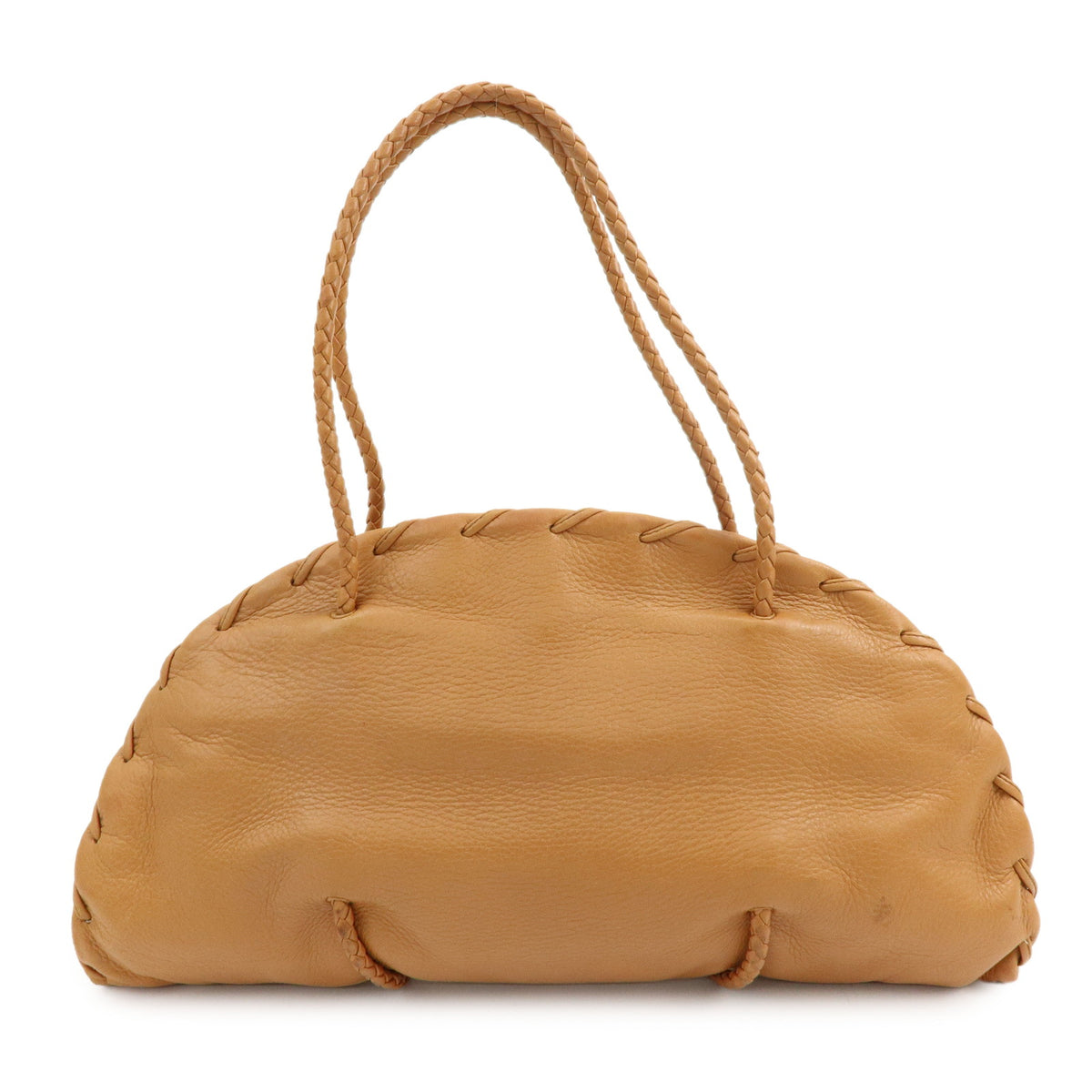 BOTTEGA VENETA Intrecciato Leather Shoulder Bag Hand Bag Brown