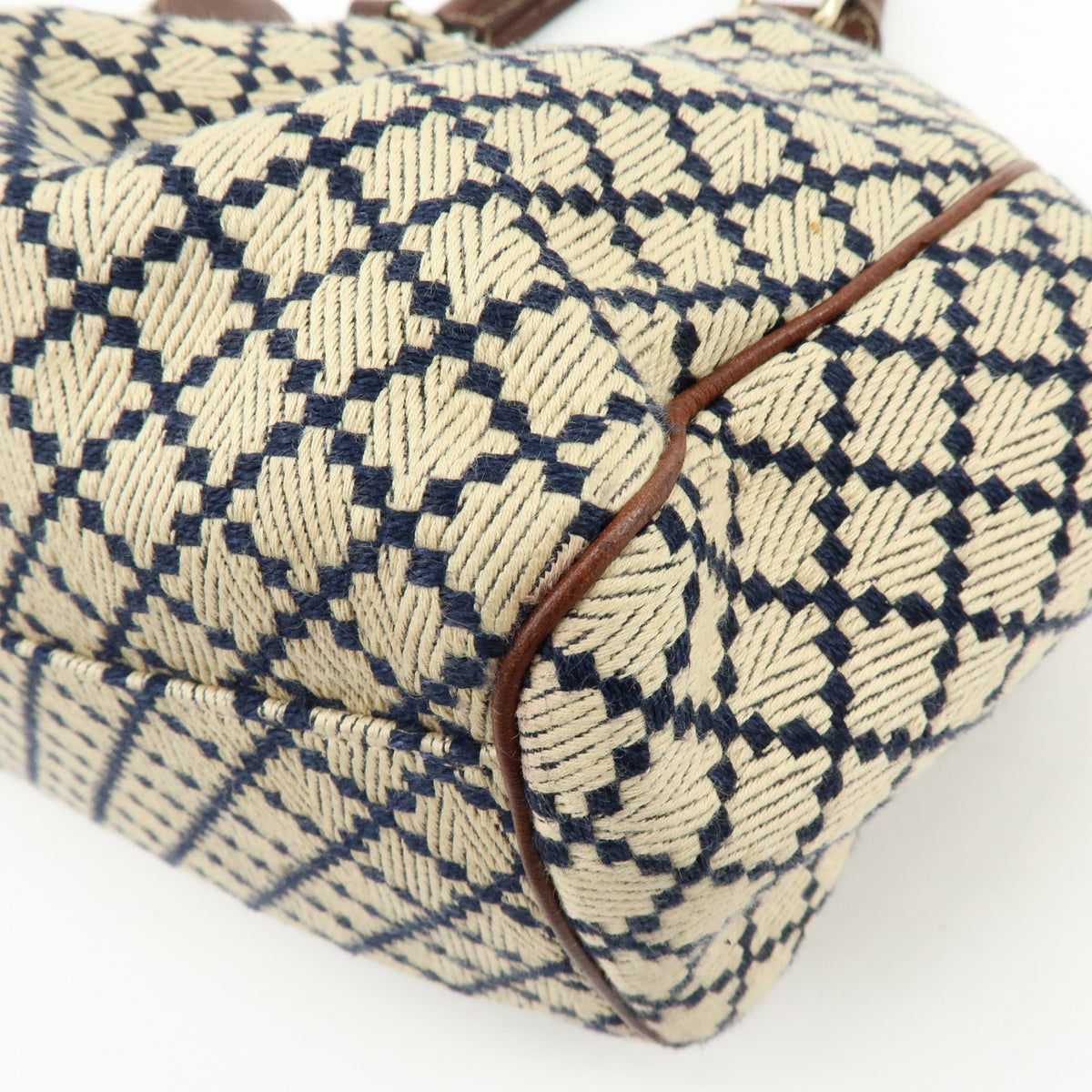 GUCCI Sukey Diamante Interlocking G GG Canvas Leather Hand Bag 211944