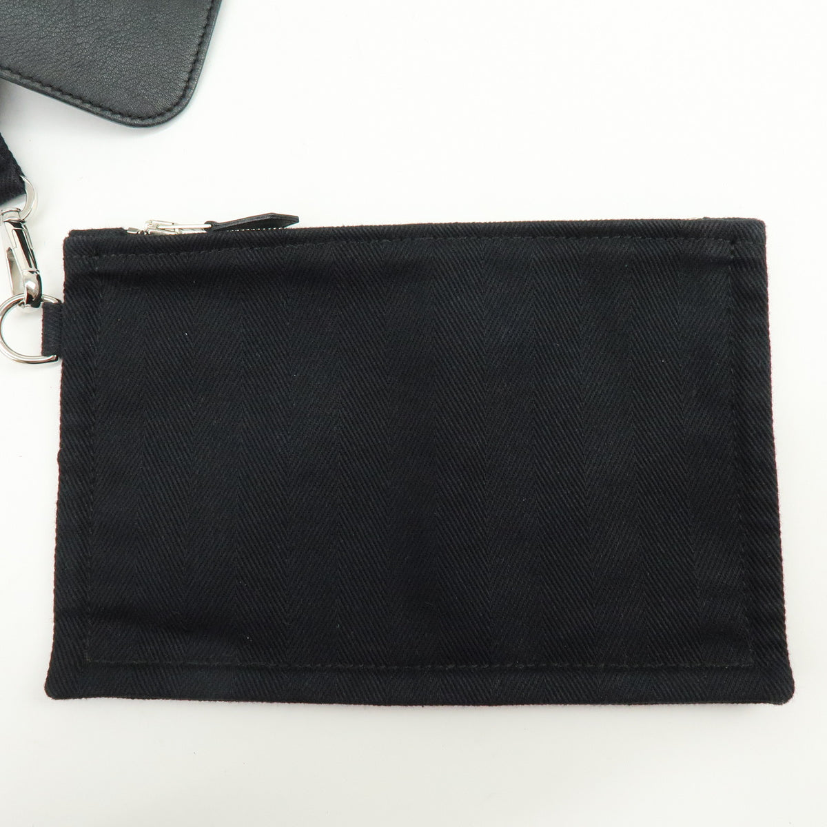 HERMES Toile Chevron Valparaiso PM Tote Bag Hand Bag Black