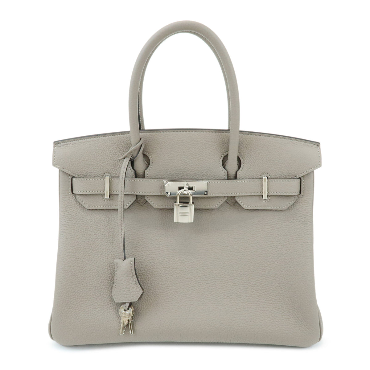 HERMES Birkin 30 Togo Leather Hand Bag A Stamped Gris Asphalte