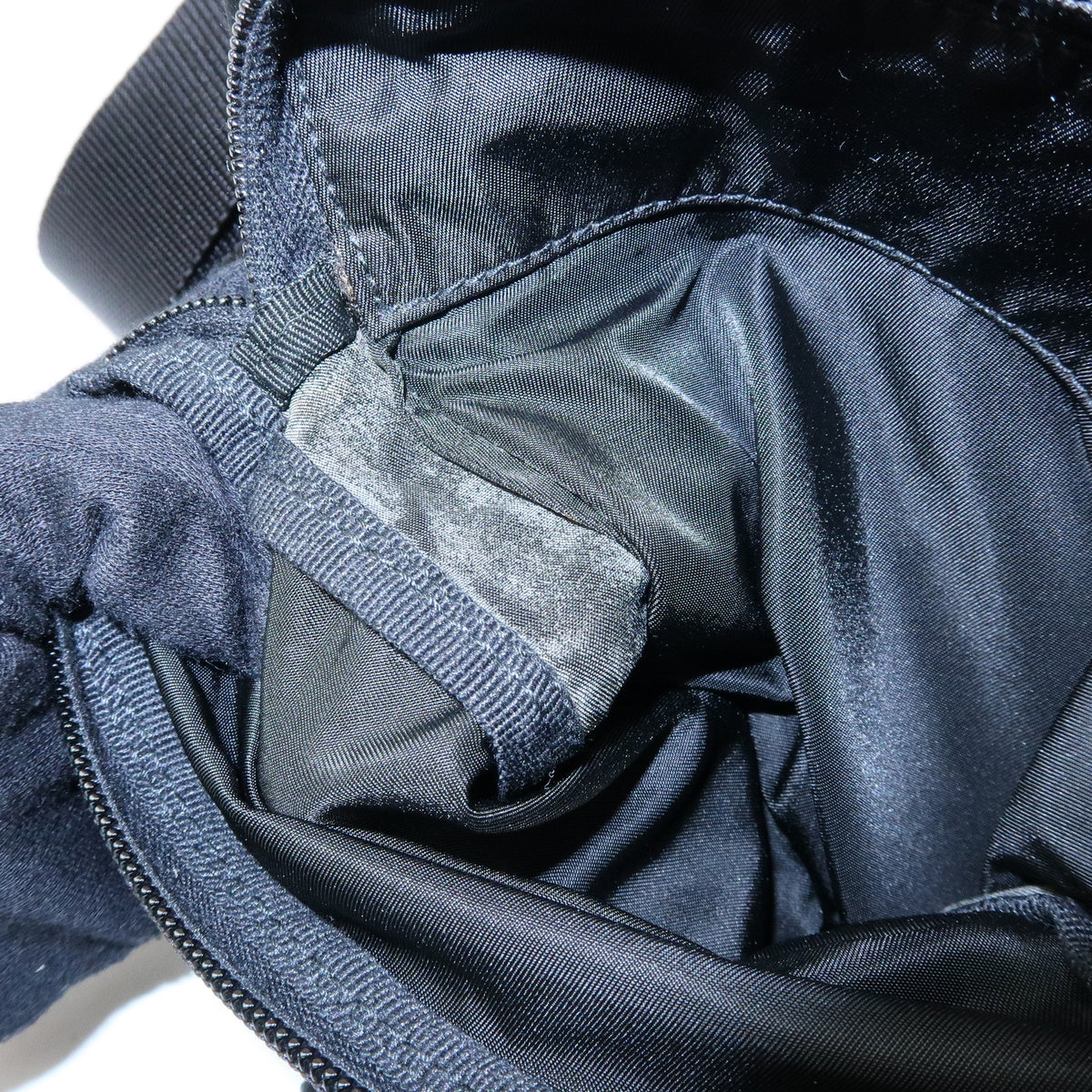 PRADA Triangle Logo Nylon Leather Shoulder Bag Crossbody Bag Black