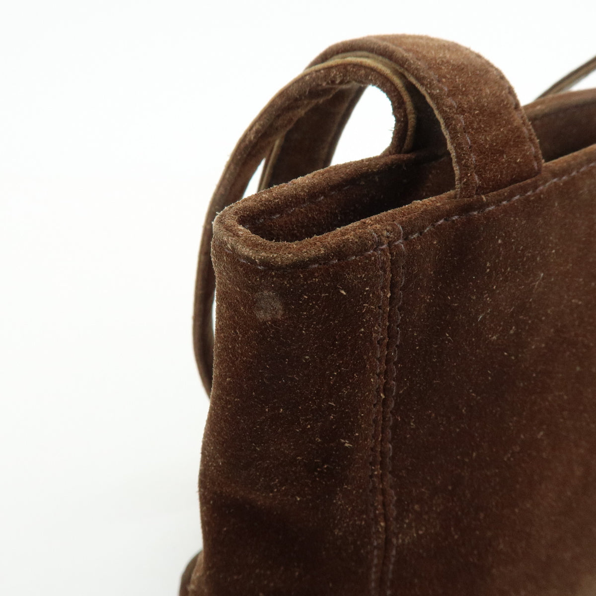 CHANEL COCO Mark Suede Tote Bag Shoulder Bag Brown