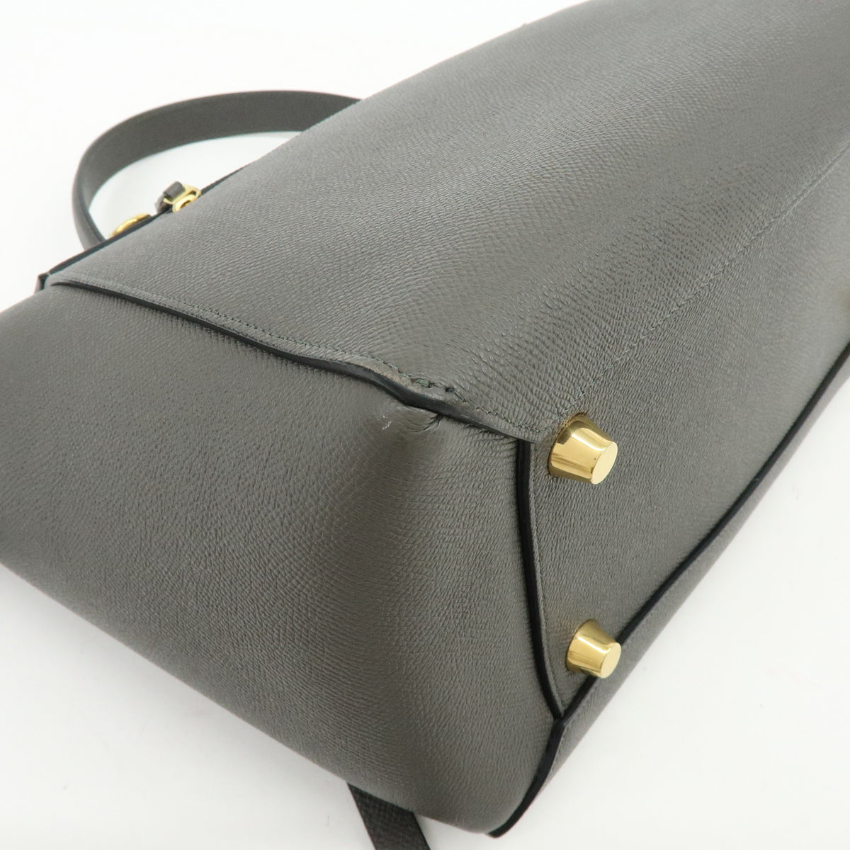 CELINE Belt Bag Small Calf Leather 2WAY Bag Hand Bag Shoulder Bag Gray