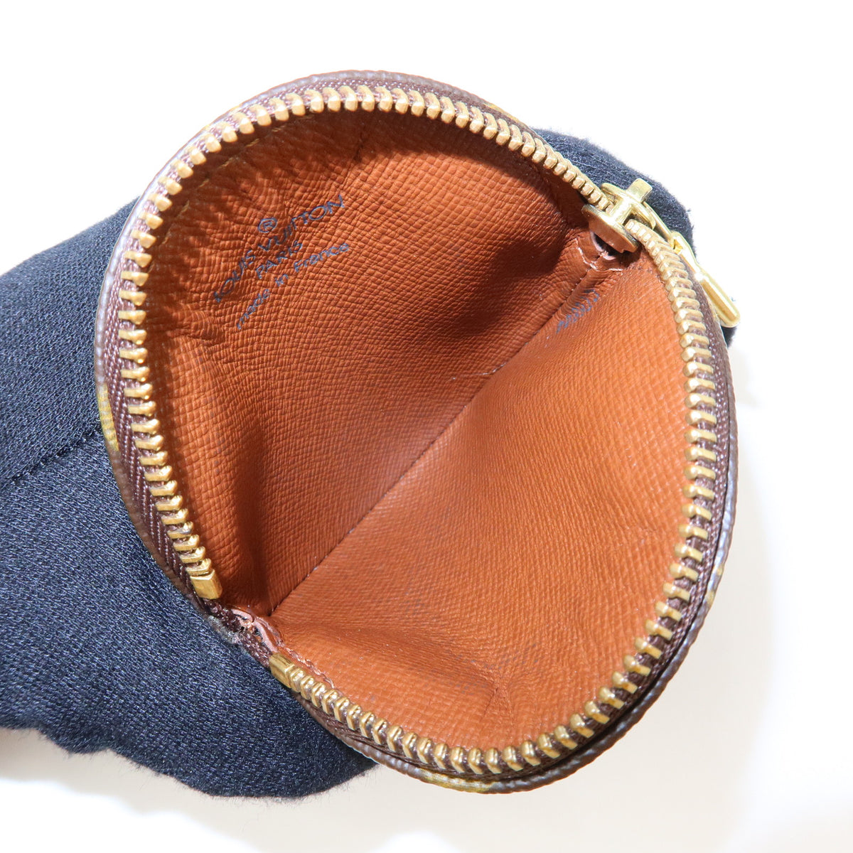 Louis Vuitton Monogram Porte Monnaie Rond Coin Case Brown M61926