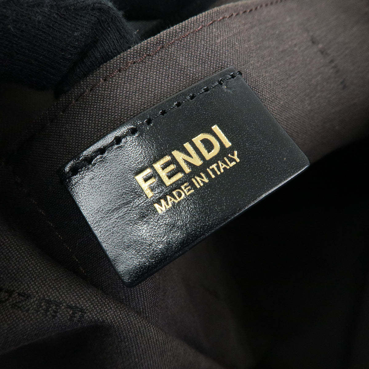 FENDI Zucchino PVC Leather Tote Bag Shoulder Bag Black 8BH215
