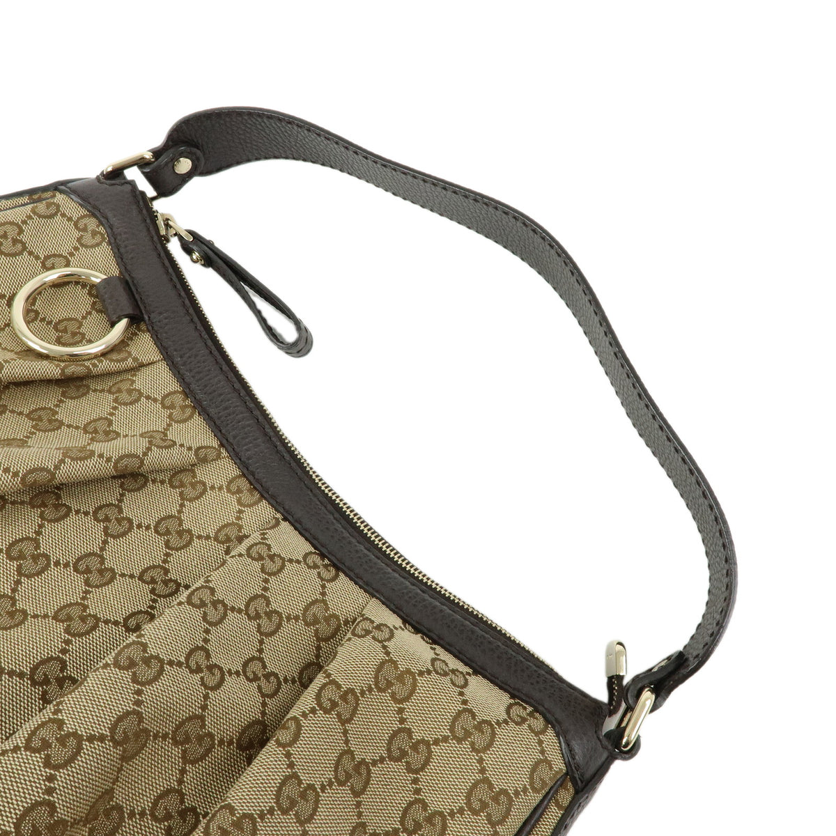 GUCCI Sukey GG Canvas Leather Shoulder Bag Hand Bag Beige Brown 364843