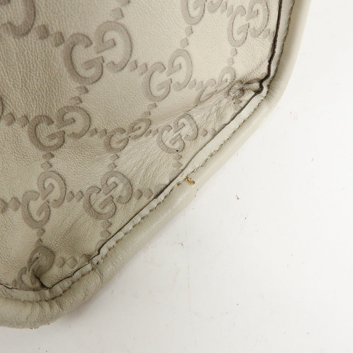 GUCCI Jackie Guccissima Leather Shoulder Bag Hand Bag Ivory 203494