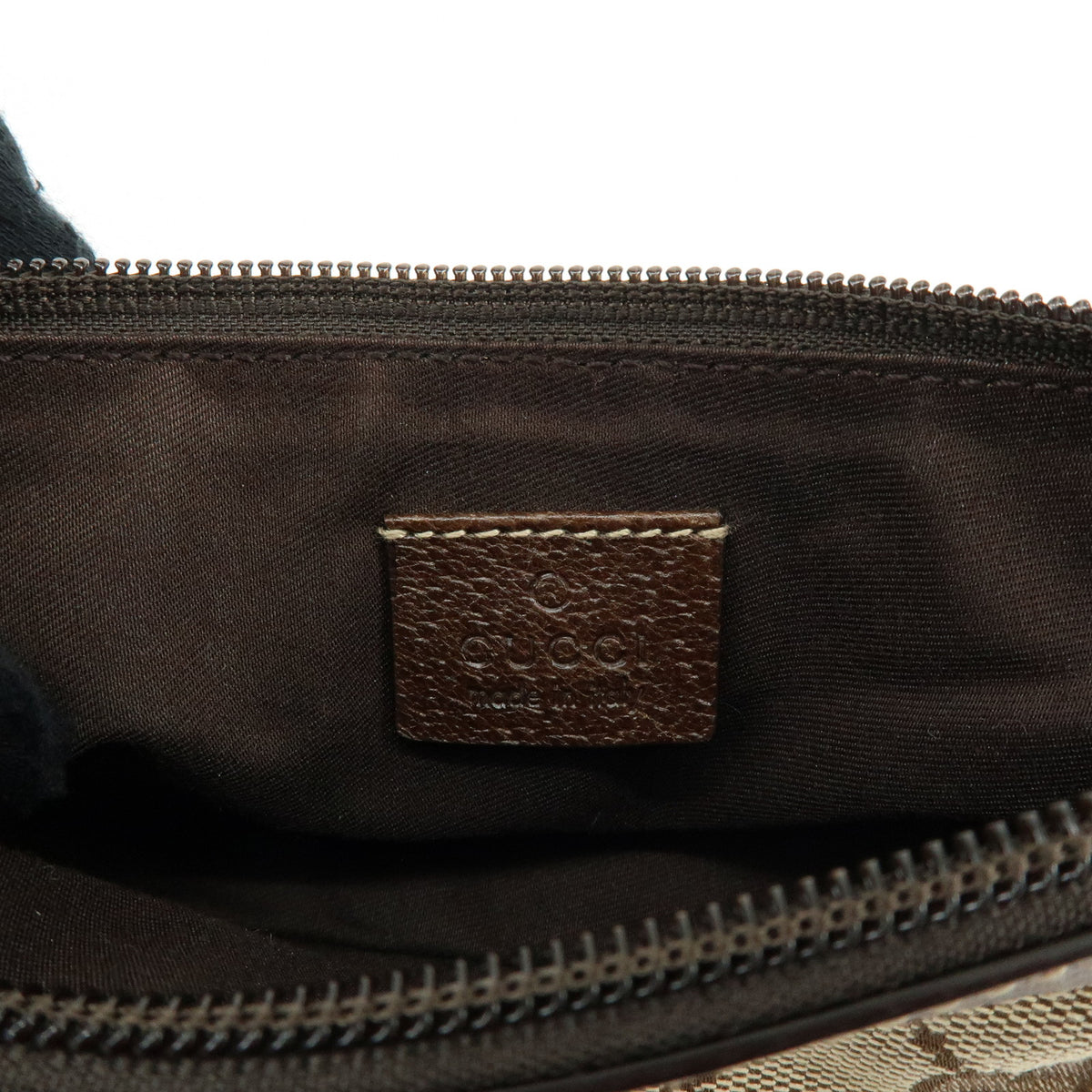 GUCCI GG Canvas Leather Hand Bag Pouch Shoulder Bag Brown Beige 154432