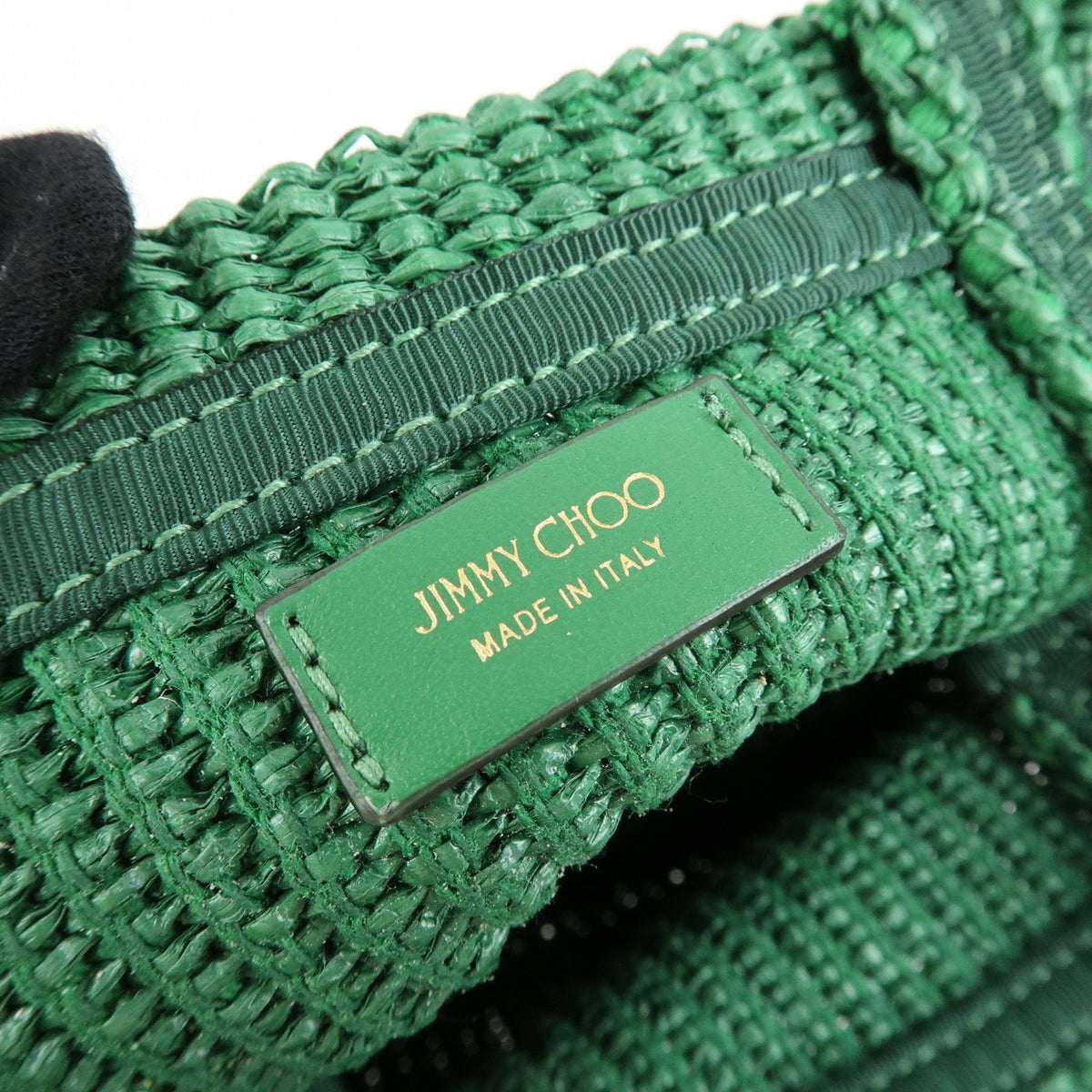 Jimmy Choo Beach Tote East West Raffia 2way Bag Hand Shoulder Bag Green