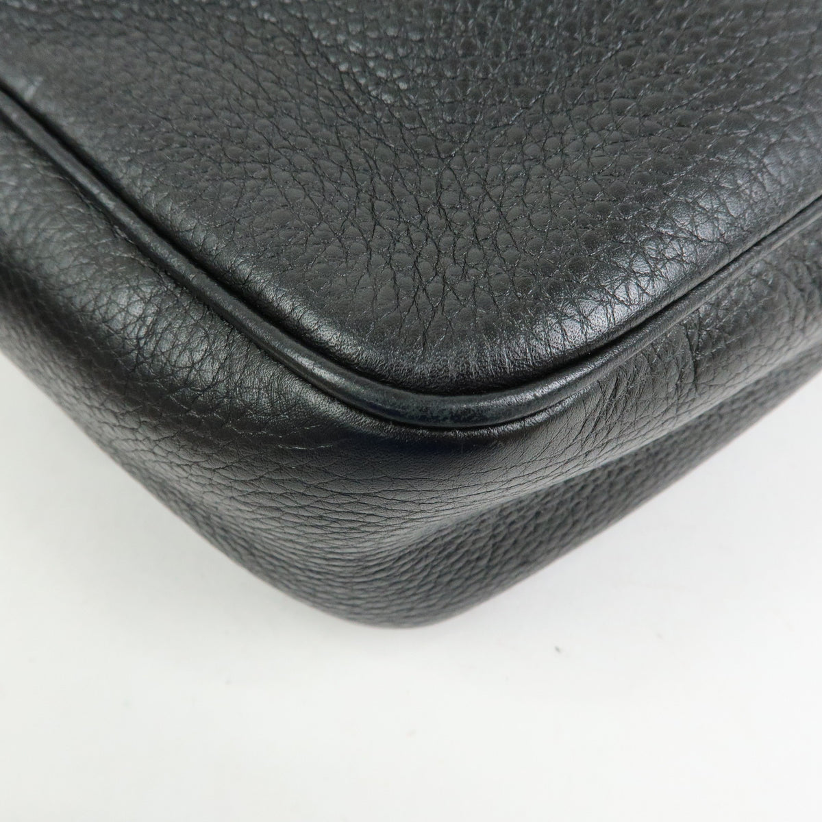 GUCCI Interlocking G SOHO Leather Shoulder Bag Fringe Black 308364