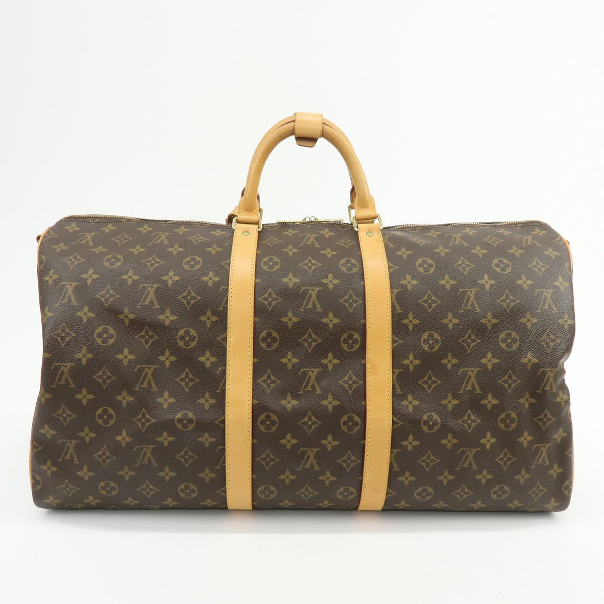 Louis Vuitton Monogram Keep All Bandouliere 55 Boston Bag Brown M41414