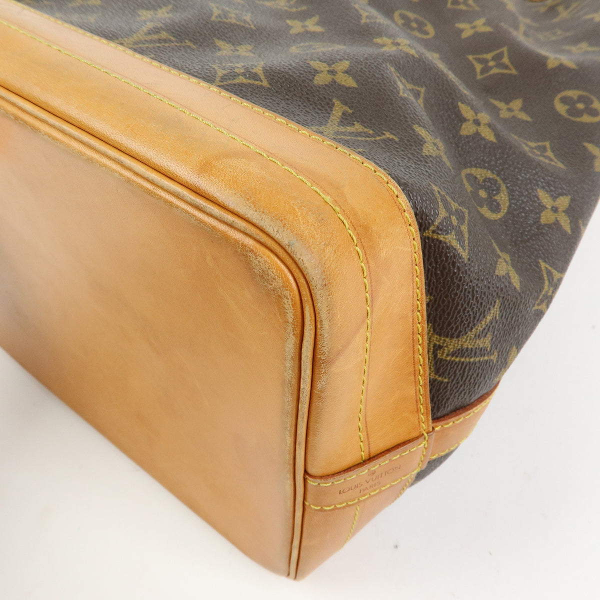 Louis Vuitton Monogram Noe Canvas Leather Shoulder Bag Brown M42224