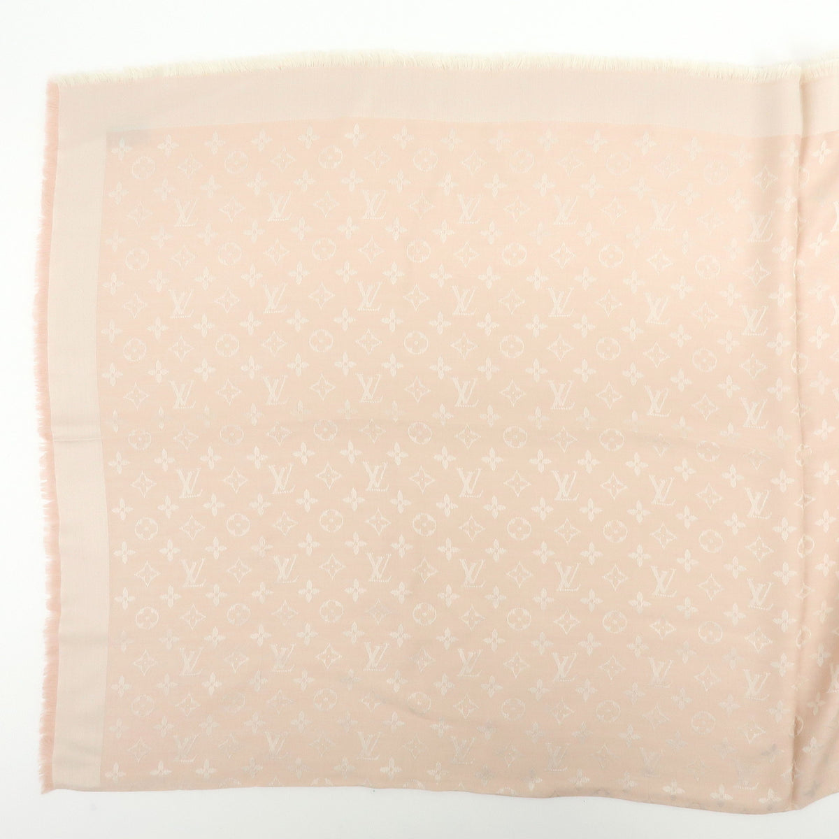Louis Vuitton Monogram Silk Wool Scarf Rose Poudre 401910