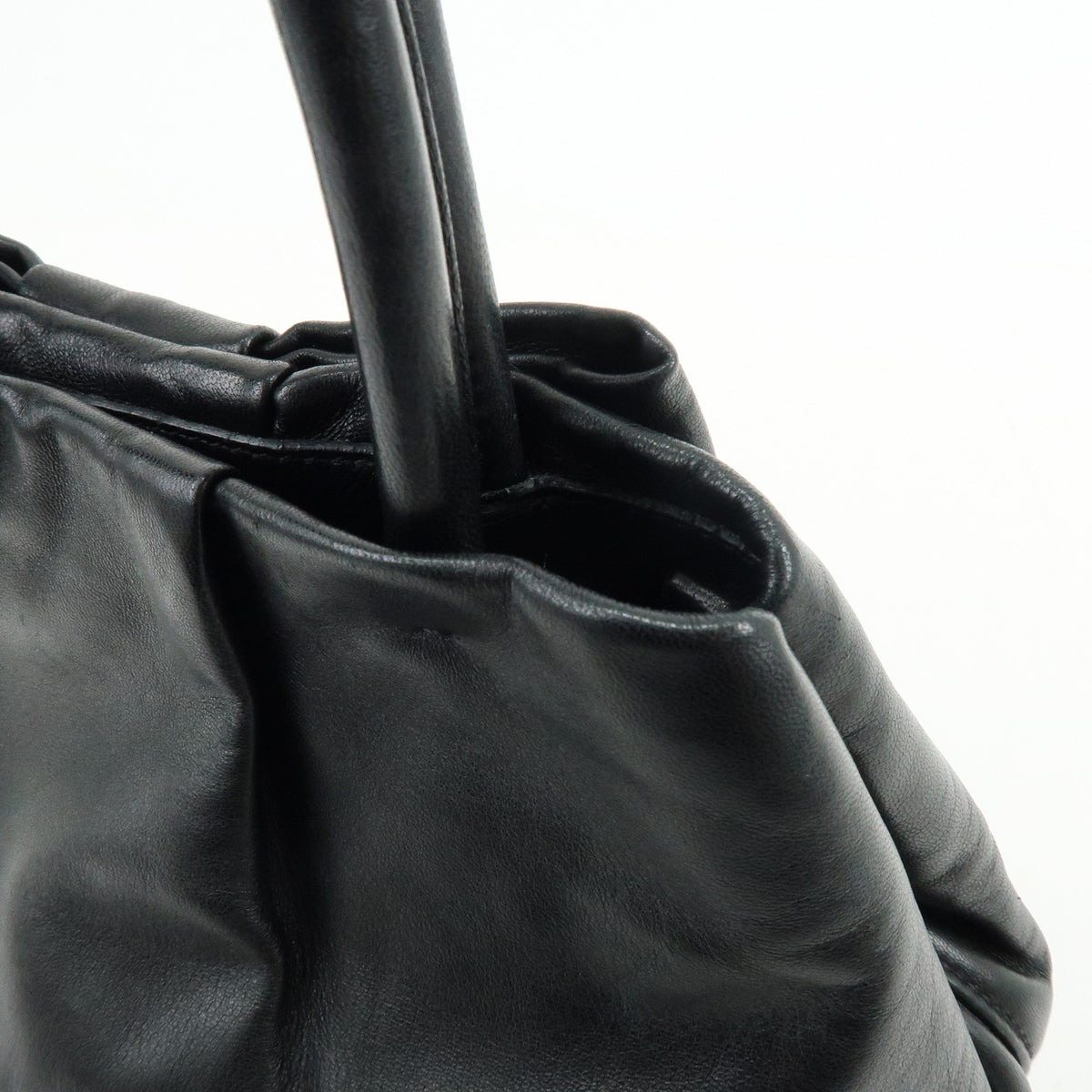 PRADA Nappa Leather Ribbon 2Way Hand Bag Tote Bag Black BN1601