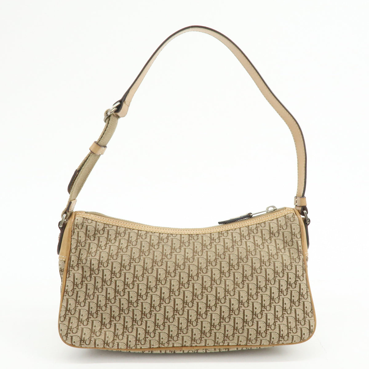 Christian Dior Street Chic Trotter Jaquard Canvas Leather Shoulder Bag
