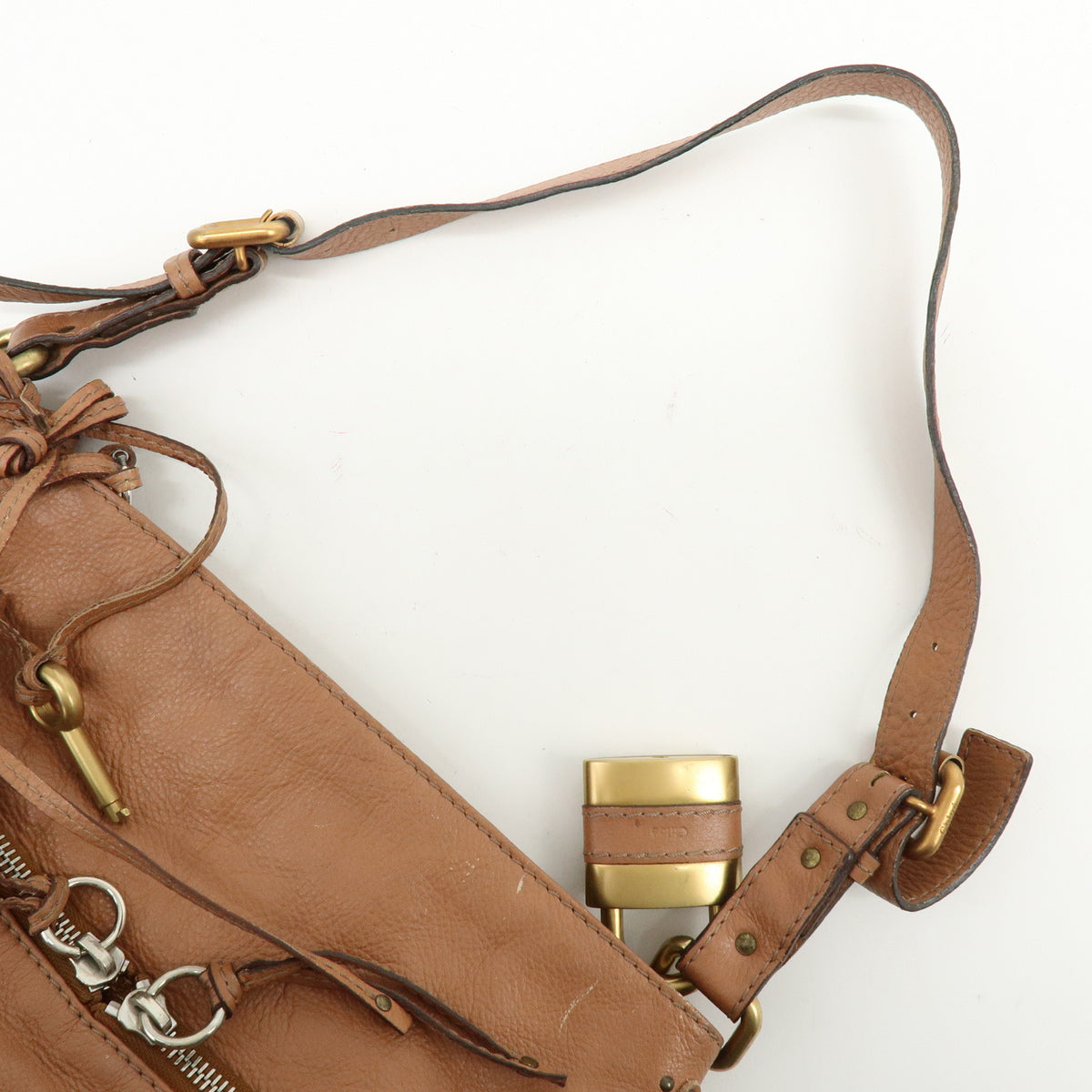 Chloe Paddington Hobo Leather Shoulder Bag Brown