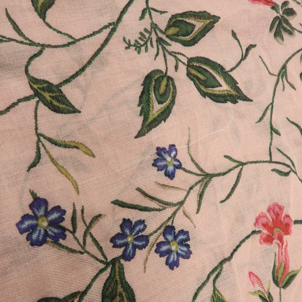 Christian Dior Cashmere 100% Scarf Bird Floral Pink Green Blue Red