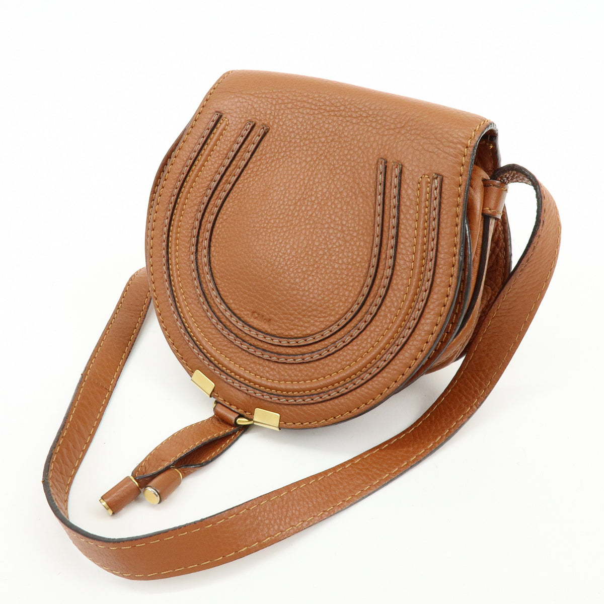 Chloe Mercy Leather Shoulder Bag Crossbody Bag Brown