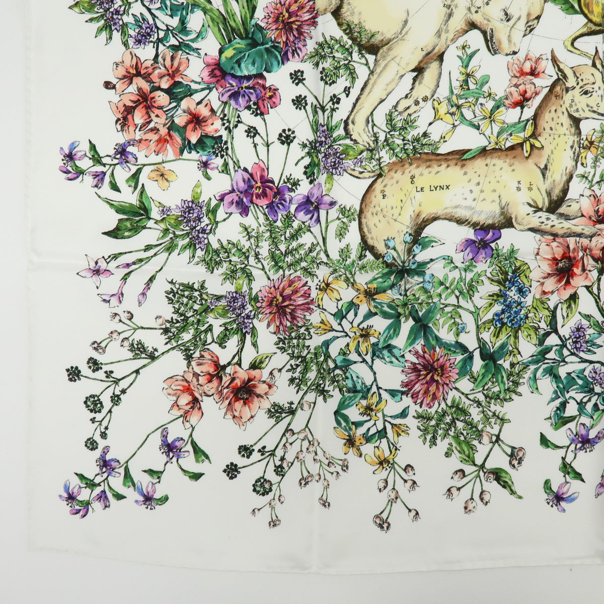 Christian Dior Silk 100% Pietro Ruffo Scarf Shawl White Multicolor