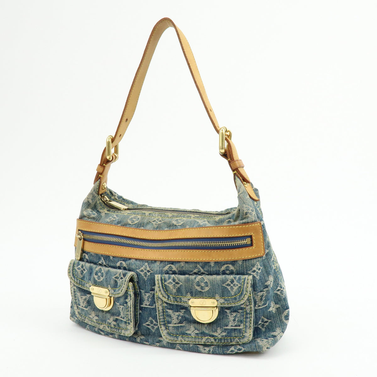 Louis Vuitton Monogram Denim Baggy PM 2Way Bag Shoulder Bag M95049