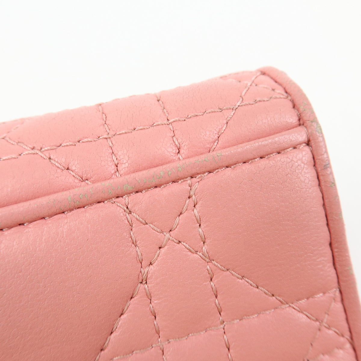 Christian Dior Lady Dior Lotus Cannage Leather Tri-fold Compact Wallet