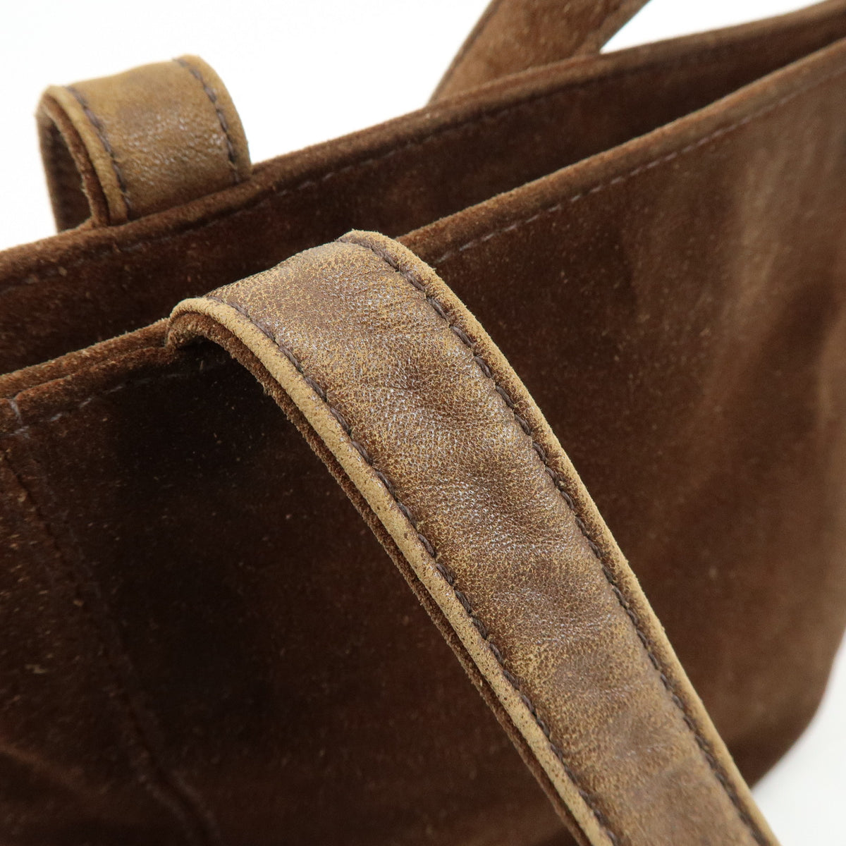 CHANEL COCO Mark Suede Tote Bag Shoulder Bag Brown