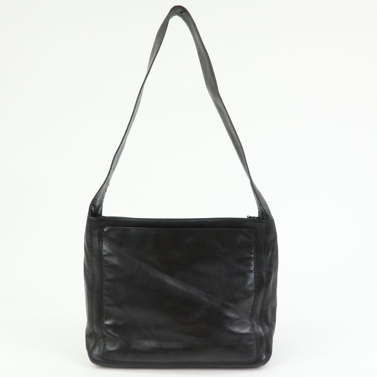 CHANEL COCO Mark Lamb Skin Leather Shoulder Bag Tassel Black Brown