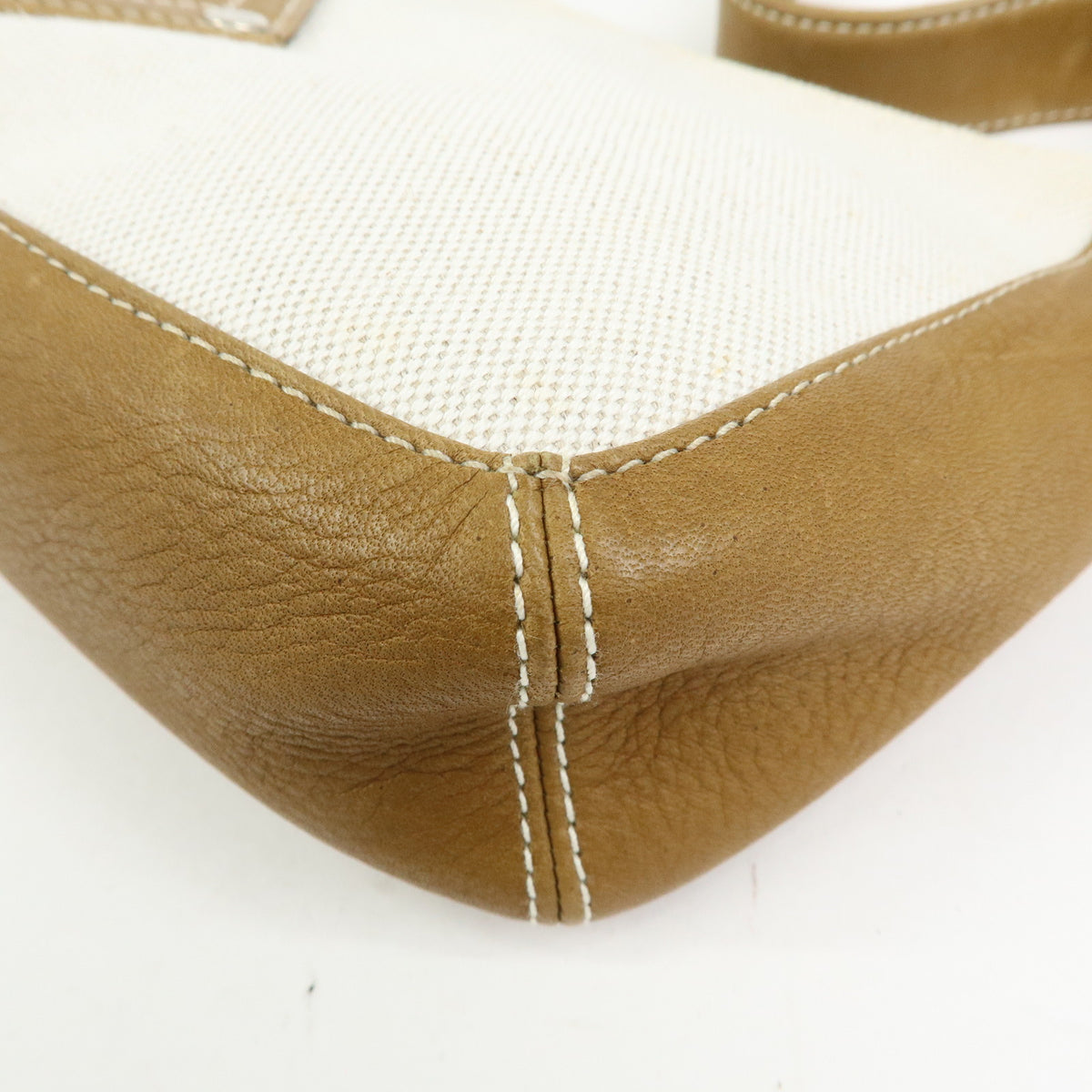 LOEWE Anagram Canvas Leather Hand Bag Brown Natural