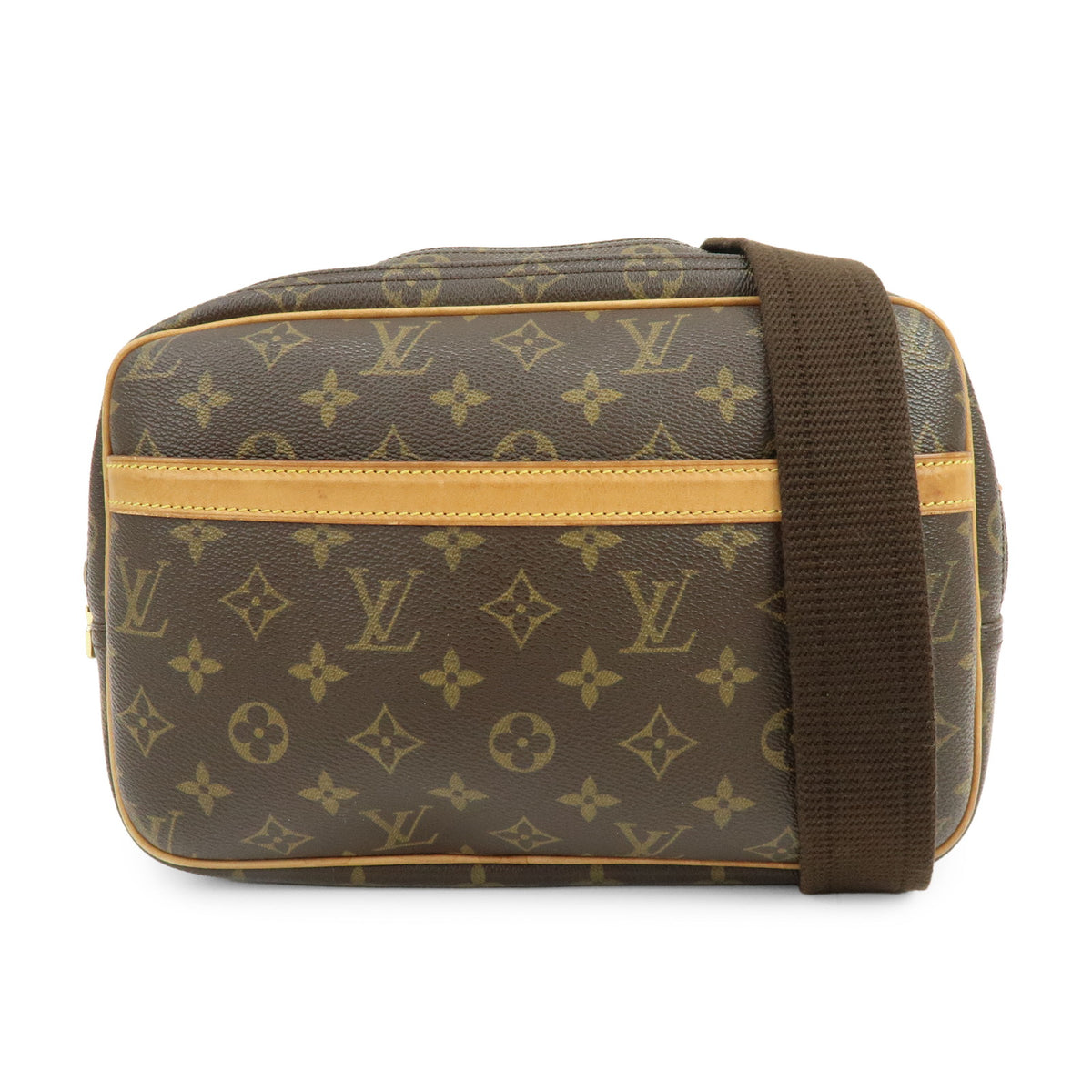 Louis Vuitton Monogram Reporter PM Shoulder Crossbody Bag Brown M45254