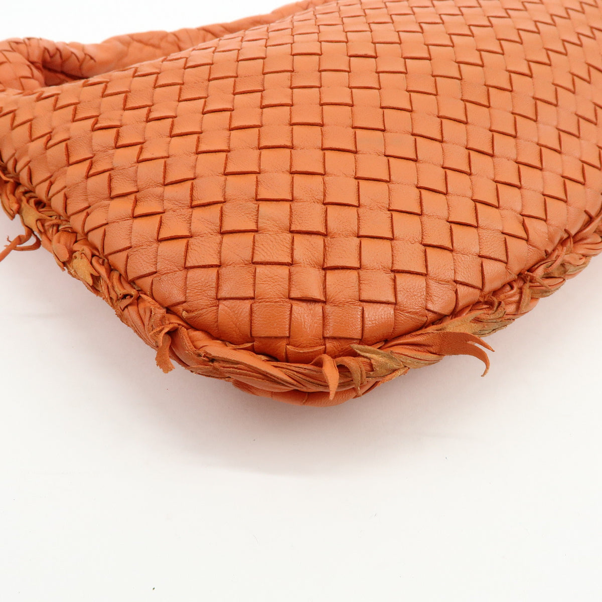 BOTTEGA VENETA Hobo Intrecciato Nappa Leather Shoulder Bag Orange V00AK