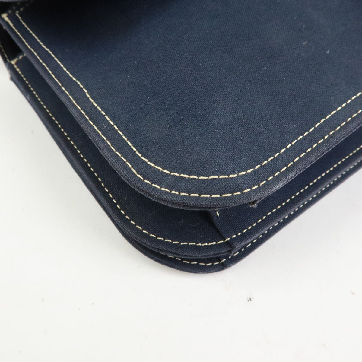 FENDI Mamma Baguette Canvas Shoulder Bag Hand Bag Navy 26424