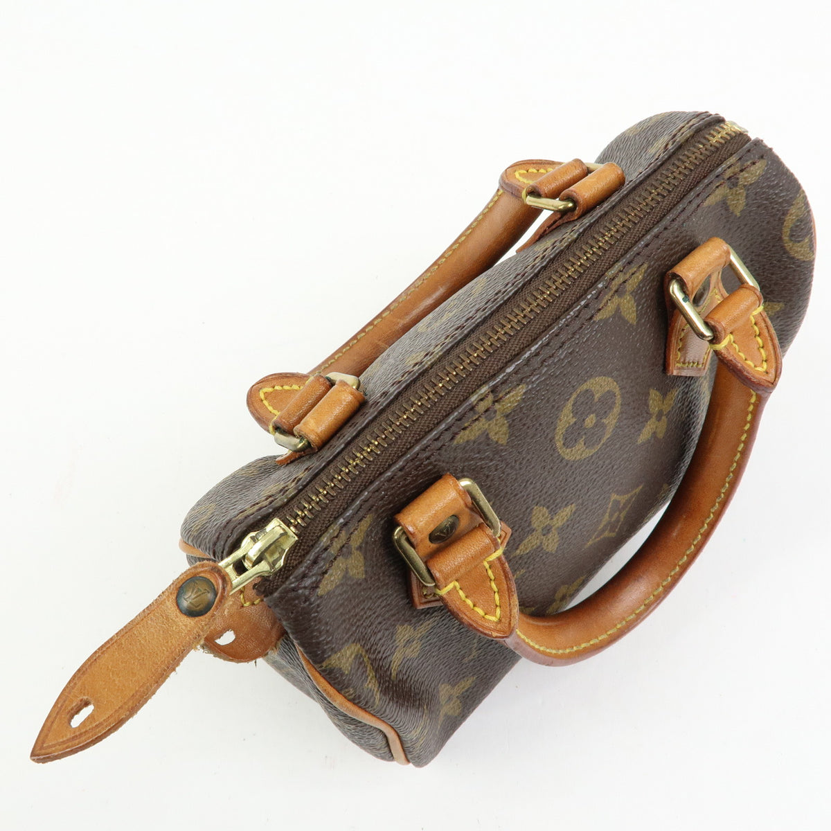 Louis Vuitton Monogram Mini Speedy Hand Bag & Strap M41534 J00142 Lot