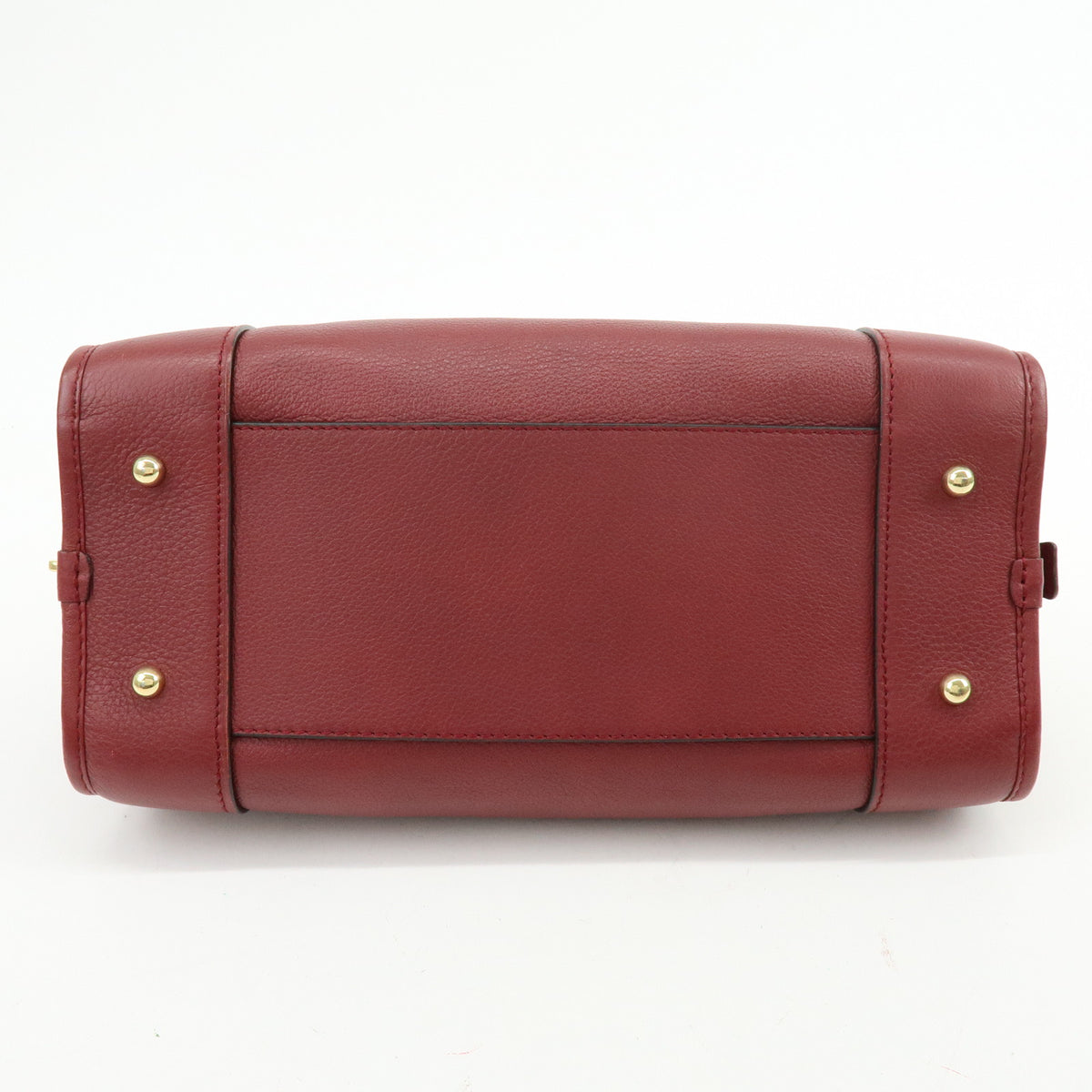 LOEWE Anagram Amazona 28 Leather Hand Bag Boston Bag Wine Red