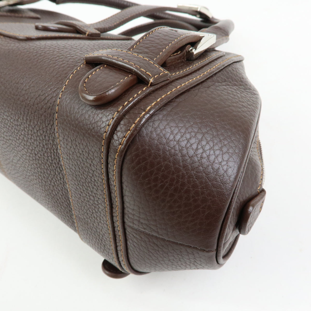 LOEWE Senda Leather Hand Bag Dark Brown