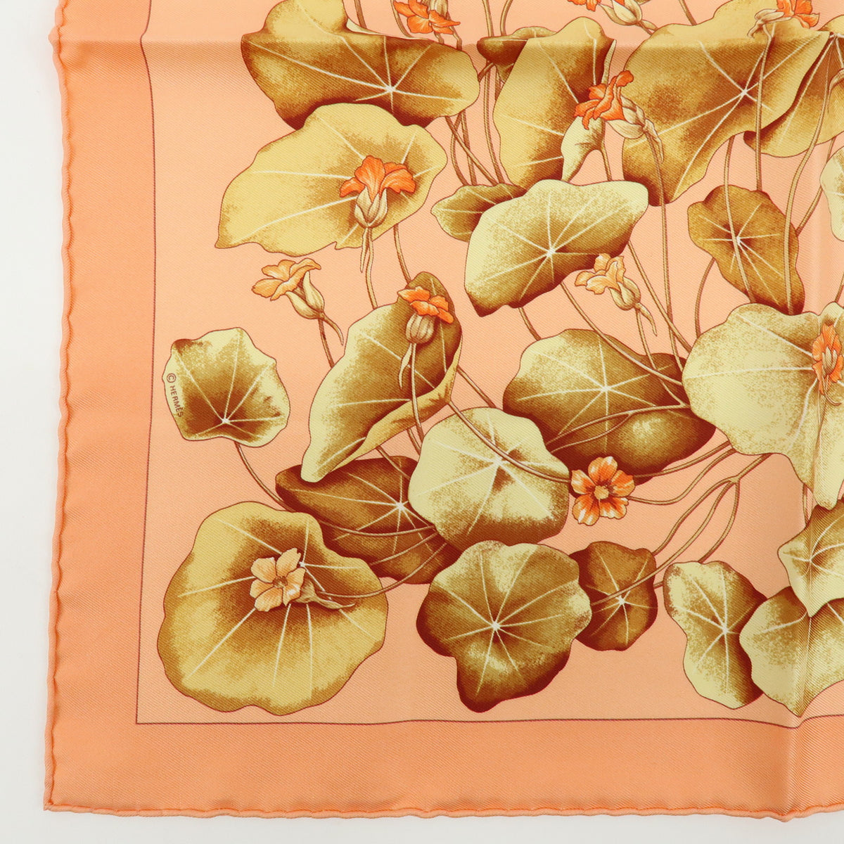 HERMES Carre 45 Lot of 2 Silk 100% Scarf Les Capucines EFFLUVES
