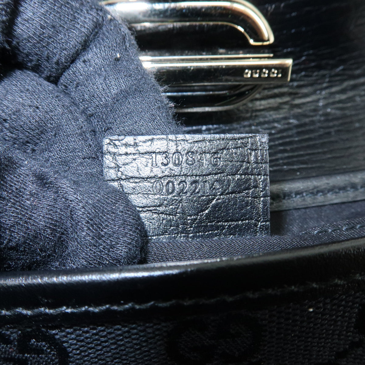 GUCCI Sherry GG Canvas Leather Shoulder Bag Hand Bag Black 130846