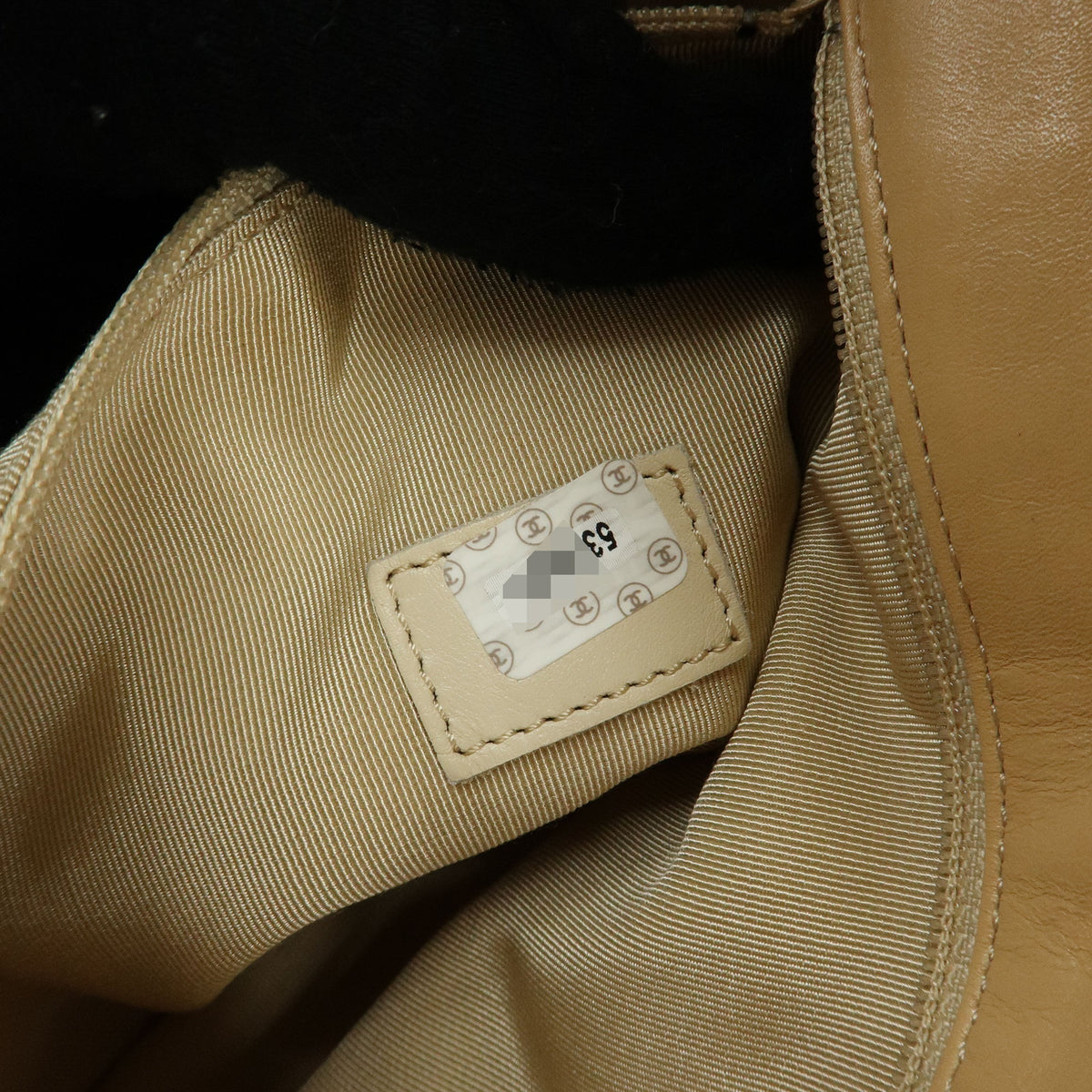 CHANEL COCO Mark Lamb Skin Shoulder Bag Hand Bag Beige