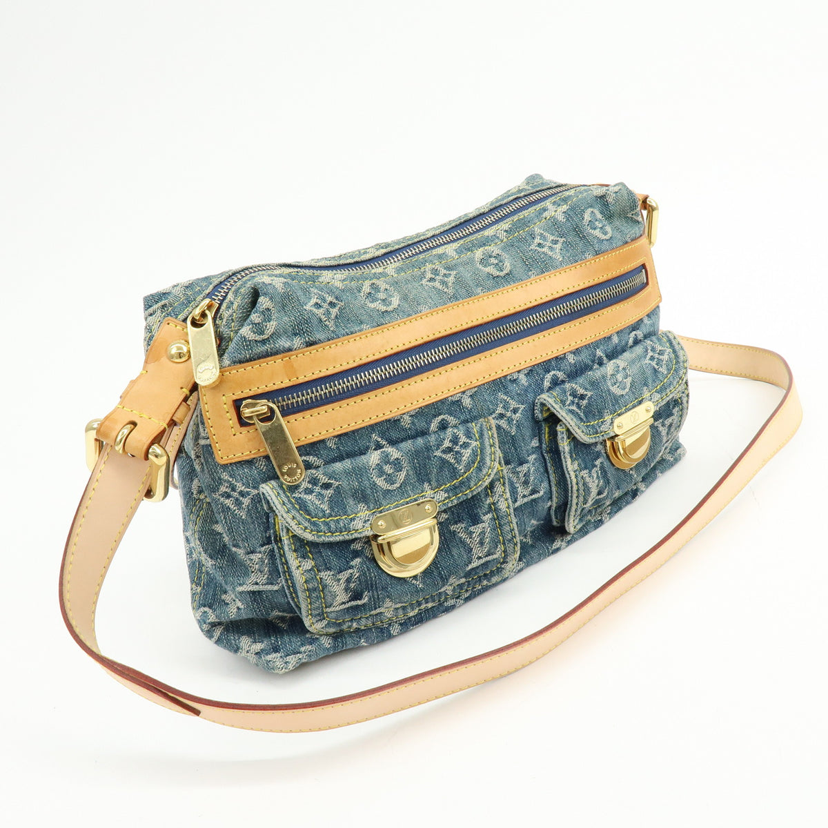 Louis Vuitton Monogram Denim Baggy PM 2Way Shoulder Bag Blue M95049 Lot