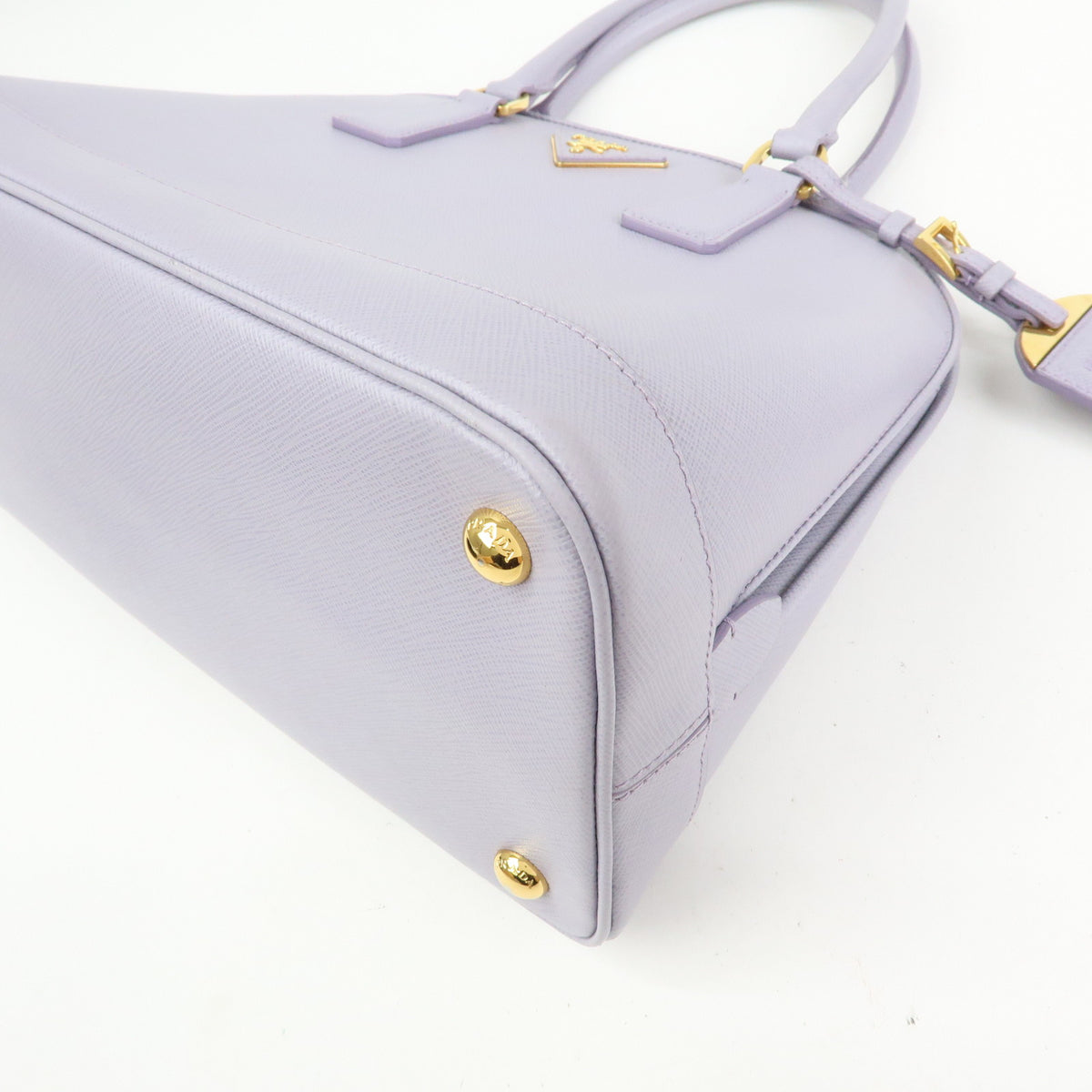 PRADA Triangle Logo Promenado Saffiano Leather 2Way Bag Purple BN2567