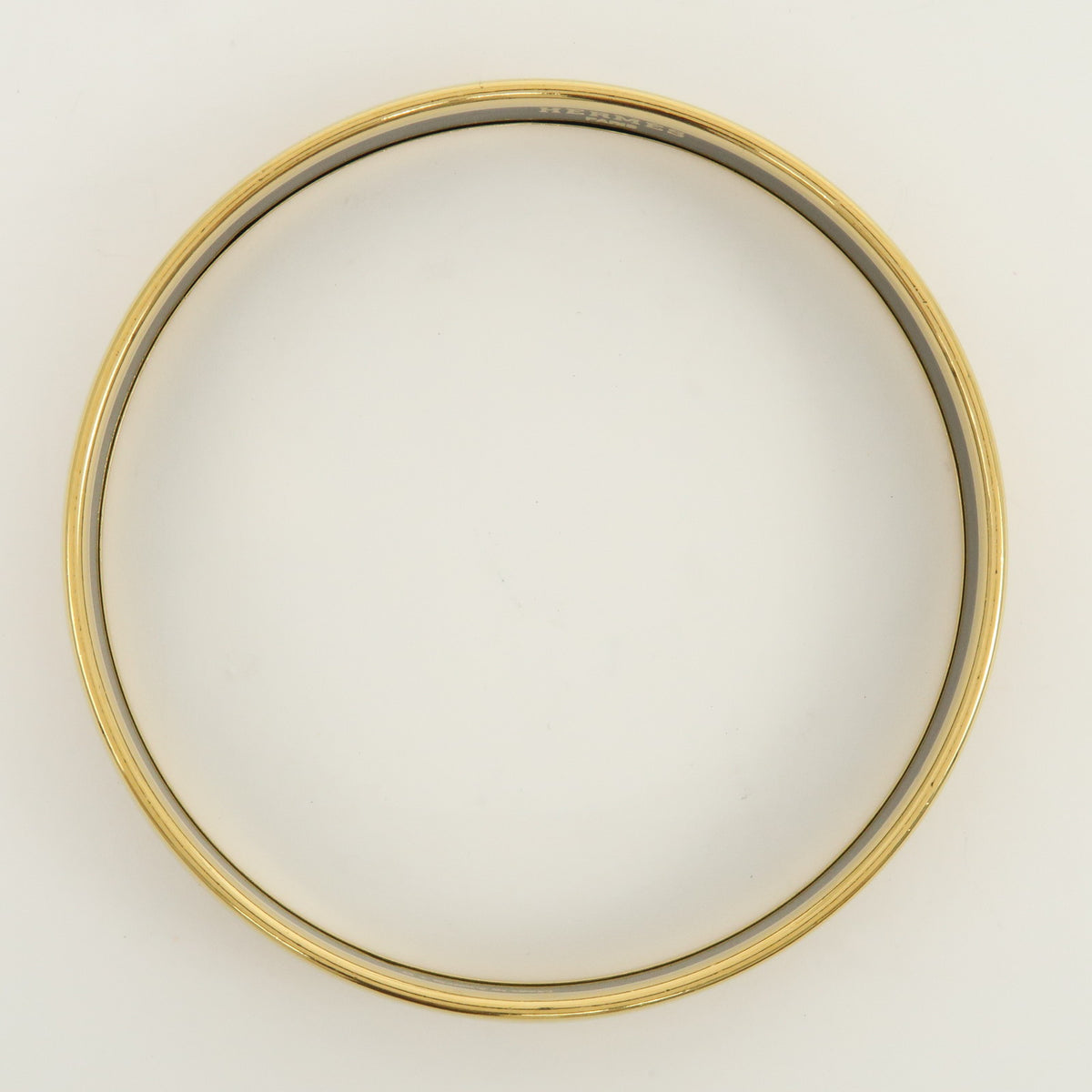 HERMES Email PM Gold Plated Bracelet Bangle Yellow Gold