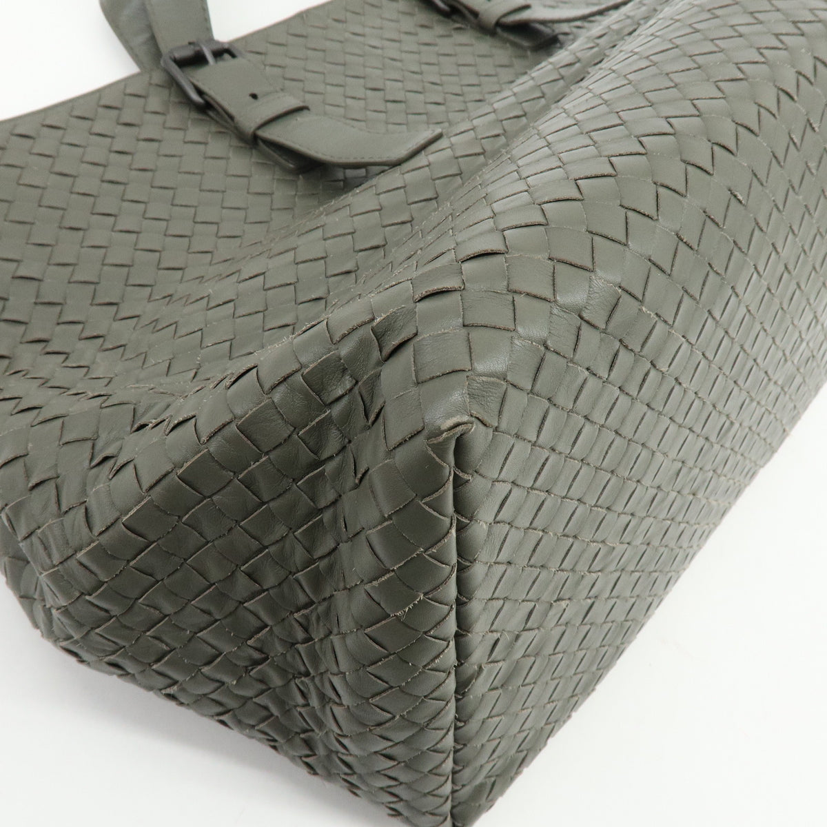BOTTEGA VENETA Intrecciato Leather Tote Bag Hand Bag Grey 189632