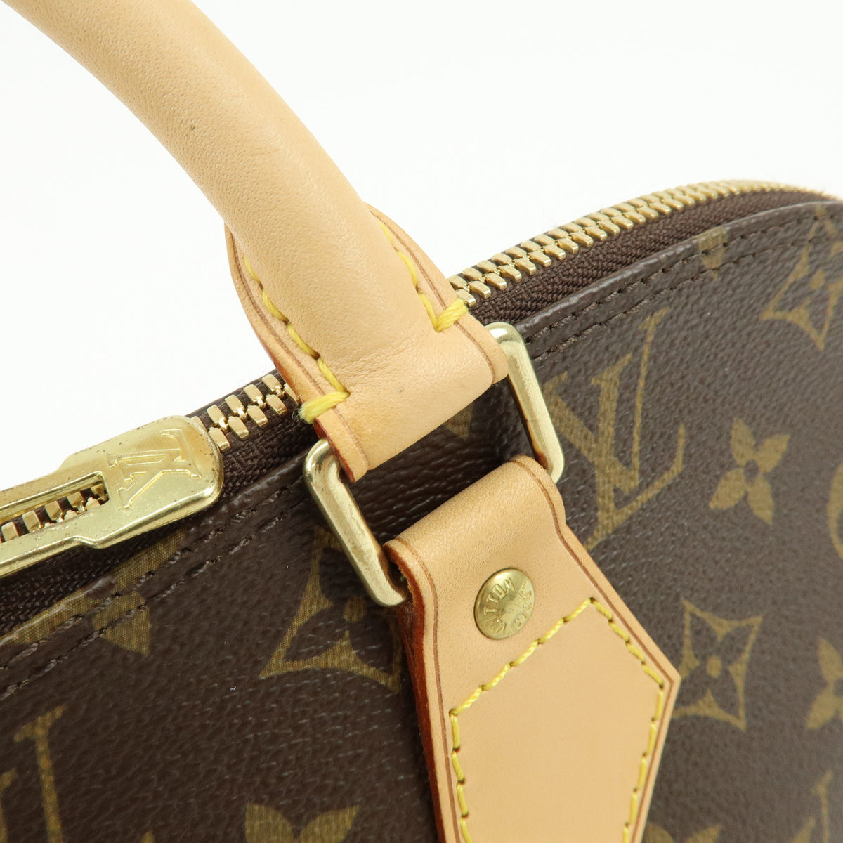 Louis Vuitton Monogram Alma PM Canvas Leather Hand Bag Brown M51130