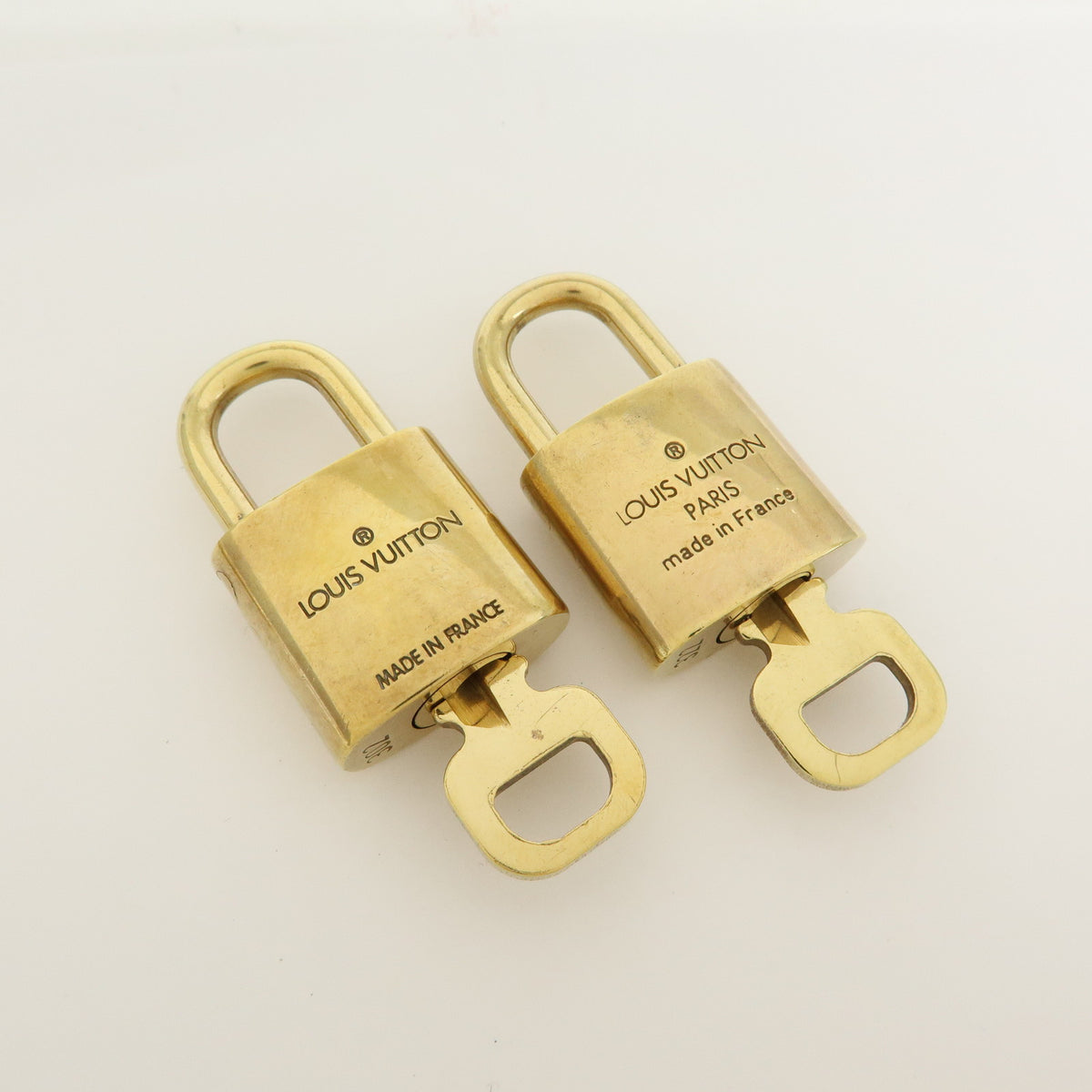 Louis Vuitton Lot of 10 Metal Lock & Key Cadena Key Lock Gold