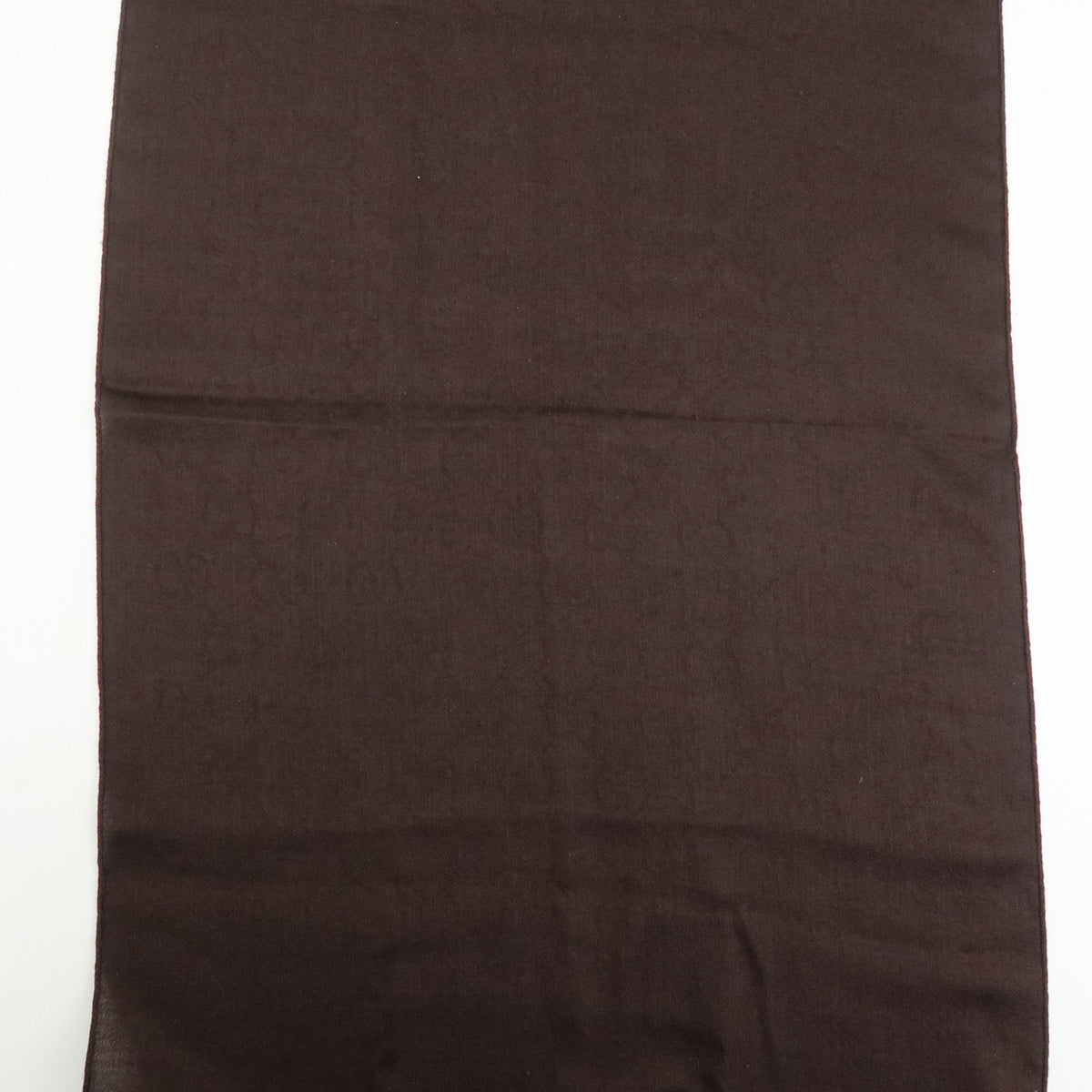 GUCCI GG Monogram Wool Silk Scarf Shawl Brown Black 542984