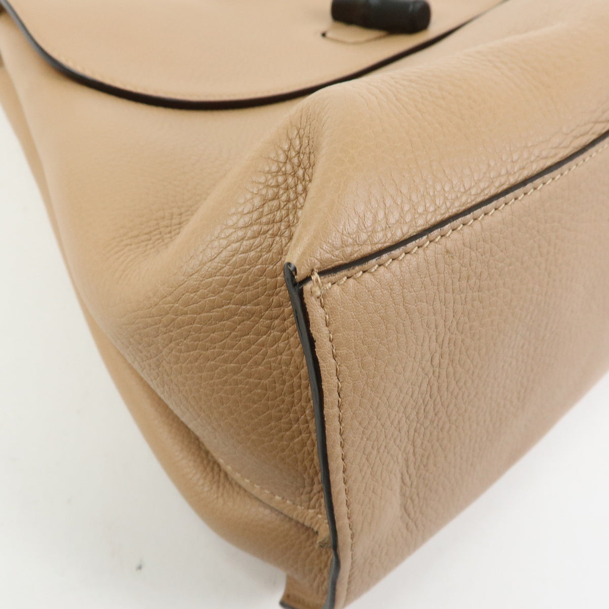 GUCCI Bamboo Daily Leather 2Way Bag Hand Bag Shoulder Bag Pink Beige