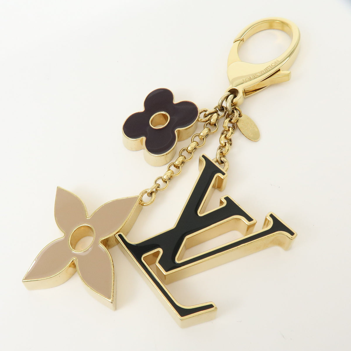 Louis Vuitton Fleur de Monogram Key Chain Bag Charm Gold M67119