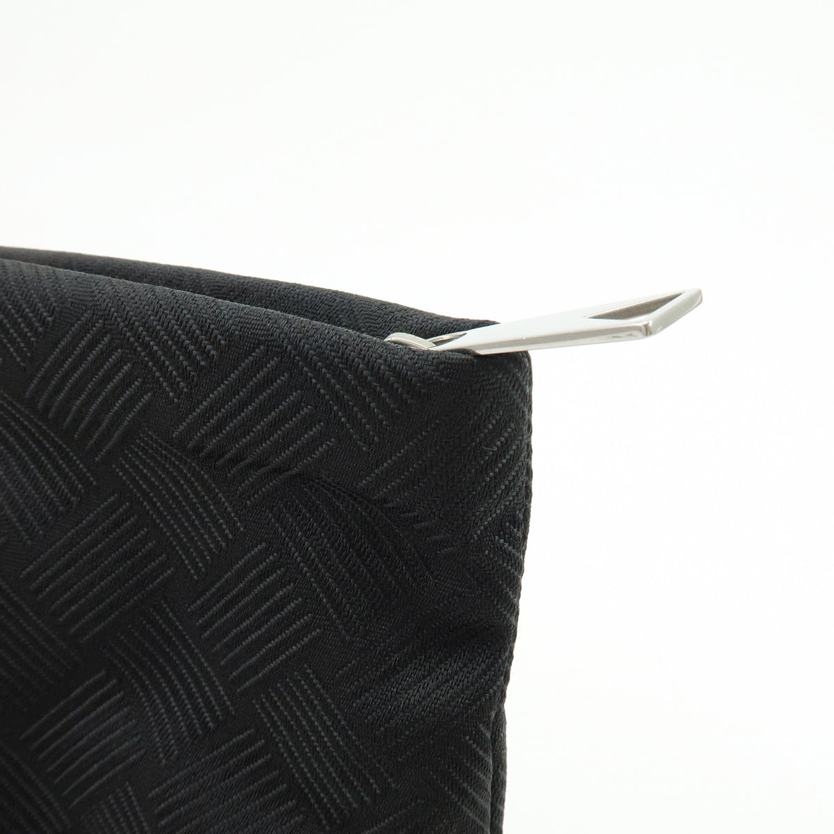 BOTTEGA VENETA Intorecciato Nylon Clutch Bag Flat Pouch Black